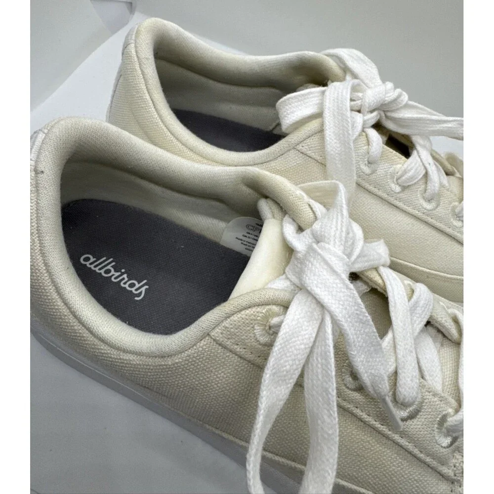 Allbirds Women's Lace Up Canvas Pacers Sneakers Shoes Casual Off White Size 8 - Picture 7 of 13